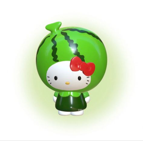 3d Sanrio, Green Hello Kitty, Kidcore Wallpaper, Phone Emoji, Sanrio Stickers, Cat App, Ipad Ideas, Rainbow Family, Green Icons