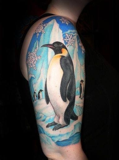 P Is For Penguin, Working Part Time, Penguin Tattoo, Piercing And Tattoo, King Penguin, Tattoo Artwork, Sleeves Ideas, Amazing Body, Sleeve Ideas