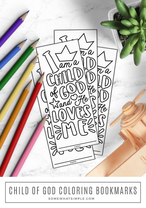 Free printable bookmark for kids to color that says I am a child of God and He loves me Christian Arts And Crafts For Kids, Christian Back To School Crafts, God Loves Me Craft For Kids, God Loves You Preschool Craft, Bible Crafts For Kids Easy Printable, God Loves Me Craft, God Is Love Craft For Kids, Gods Love Crafts For Kids, God Made Everything Paper Crafts For Kids Printable