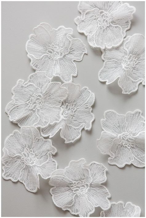 10pc. Lace Flower patch Sew on 3D flower 3D flower lace | Etsy Lace Flower Wedding Dress, Wedding Dresses 3d Flowers, Beach Knit, Flower Wedding Dress, Beaded Flowers Patterns, Flower 3d, Bridal Applique, Sewing Lace, Handmade Flowers Fabric