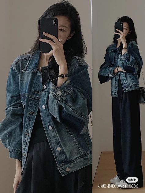 Korean Fashion Mirror Selfie, Architecture Student Outfit, Korean Fashion Jeans, Korea Outfit, Pick Your Outfit, Outfit For Today, Trending Streetwear, 00s Mode, Simple Style Outfits