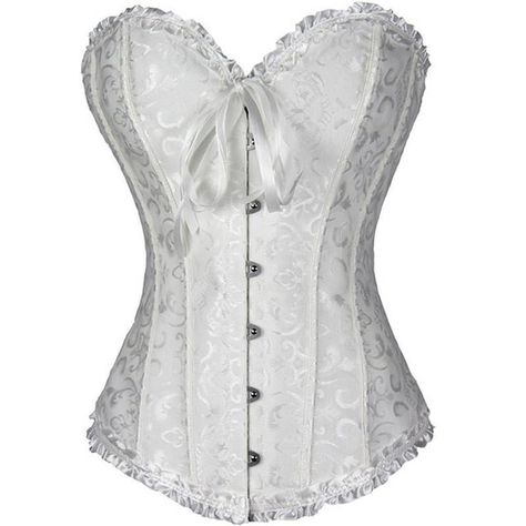 Corset Steampunk Blanc Bridal Bustier, Corset Steampunk, Corset Underbust, Mode Steampunk, Fashion Corset, Corsets Vintage, Corset Training, White Corset Top, Steampunk Corset