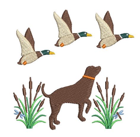 Hunting Embroidery Designs, Hunting Embroidery, Scene Embroidery, Hunting Nursery, Beachy Tattoos, Duck Embroidery, Teal Duck, Flying Duck, Name Paintings