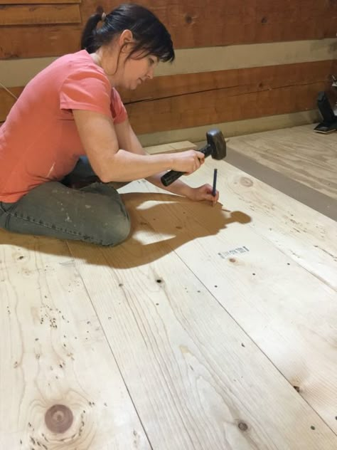 Diy Wide Plank Wood Floors, Cabin Flooring, Plywood Plank Flooring, Cheap Wood Flooring, Diy Hardwood Floors, Pine Wood Flooring, Pine Flooring, Floor Sanding, Diy Wood Floors