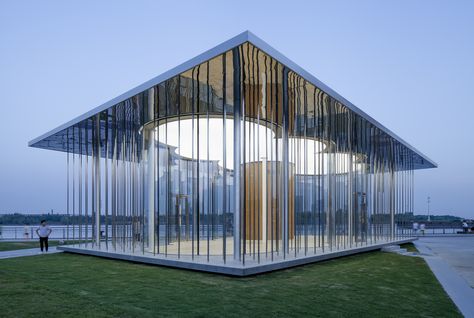 Gallery of Schmidt Hammer Lassen Architects Design Floating "Cloud Pavilion" on Shanghai's Waterfront - 1 Serpentine Gallery Pavilion, Dome Structure, Glass Pavilion, Metal Columns, Pavilion Architecture, Pavilion Design, Glass Building, Cartoon Clouds, Verre Design