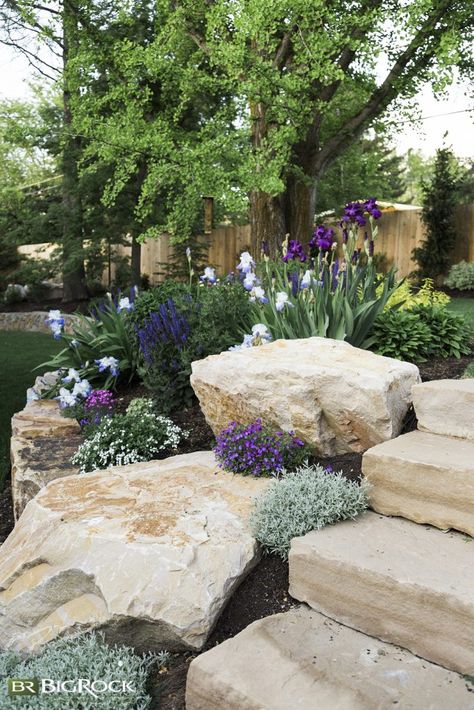 A Peek Inside Our Beds: Traditional Landscape Ideas For Your Flower Beds - Big Rock Landscaping Big Rocks In Landscaping, Rock Landscaping, Big Rock, Landscape Elements, Planting Shrubs, Traditional Garden, Traditional Landscape, Front Yard Garden, Tall Plants