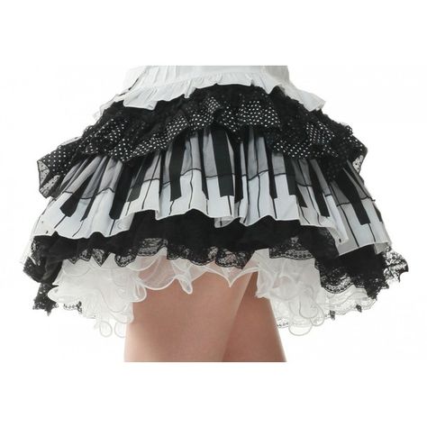 Lolita Charm Women's Gothic and Lolita Piano Melody Skirt (€44) ❤ liked on Polyvore featuring skirts, gothic lolita skirts, gothic skirt and goth skirt Goth Skirt, Gothic Skirts, Black And White Skirt, White Skirt, Gothic Lolita, Lolita Fashion, Black Skirt, Printed Skirts, Pretty Outfits