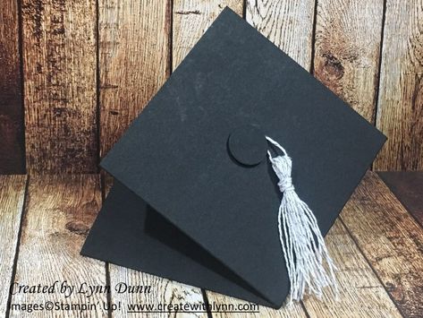 Graduation Cap ~ Fun Fold Card Idea | Lynn Dunn Graduation Cap Card, Graduation Cards Handmade, Pop Up Card Templates, Grad Cards, Graduation Card, Congratulations Graduate, Graduation Cards, Fun Fold Cards, Masculine Cards