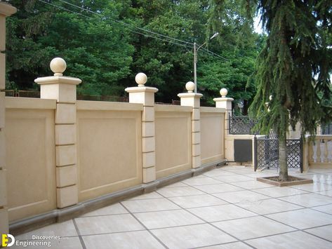 Boundary Wall Design Exterior, Boundary Wall Designs, Boundry Wall, Boundary Wall Design, Fence Wall Design, Compound Wall Design, Gate Wall Design, Front Wall Design, Fence Gate Design