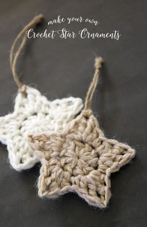 Free Crochet Star Pattern - Make Star Ornaments! - Persia Lou Crochet Star Pattern, Crochet Star Patterns, Crochet Star, Confection Au Crochet, Crochet Xmas, Crochet Christmas Decorations, Crochet Ornaments, Crochet Stars, Crochet Simple