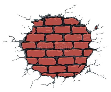 Cracked brick wall. Vector illustration of cracked brick wall #Sponsored , #Ad, #ad, #brick, #cracked, #illustration, #Cracked Cracked Brick Wall, Brick Wall Illustration, Brick Wall Drawing, Wall Illustration, Cracked Wall, Red Brick Wall, Brick Art, Tattoo Outline Drawing, Haunted Dollhouse