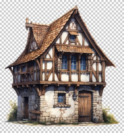 Medieval Houses Architecture, Medieval Cottage Exterior, Medieval House Layout, Medieval Inn Concept Art, Medieval Stone House, Medieval Tavern Exterior, Medieval Tudor House, Medival House Ideas, Old German Architecture