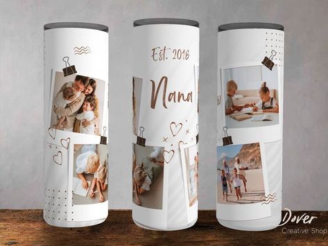 🌺Pink Flowers Stainless Steel Tumbler, 40 Oz -  Floral Gift, Personalize It! Grandma Tumbler Wrap, Gift Shop Business, Mother Photo, Nana Birthday Gift, Shop Business Ideas, Grandma Photos, Mama Photo, Tumblers Ideas, Tumbler Cups Personalized