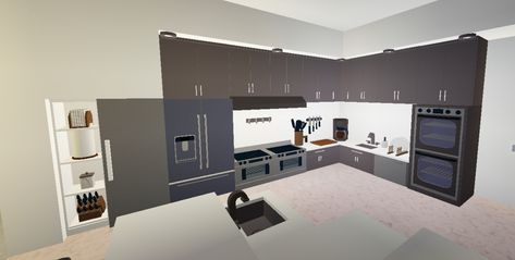 rocitizens decoration Rocitizens Kitchen Ideas, Decorate The Room, Roblox House, Bloxburg Ideas, Corner Desk, House Decor, The Room, Kitchen Ideas, Minecraft