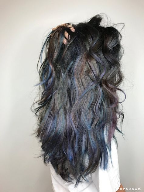 Oceanic Brunette Is the Moody New Rainbow Hair Trend You've Been Waiting For Brown Hair With Smokey Highlights, Trendy We Fryzurach, Rock Your Hair, Underlights Hair, Highlight Ideas, Hair Colorful, Hair Decor, Health Hair, Latest Hair Color