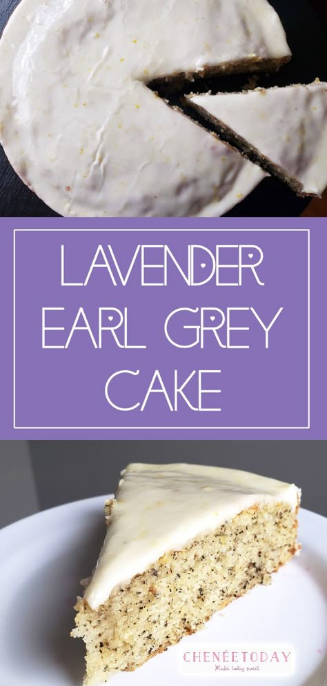 Earl Grey Cake Recipe, Lavender Earl Grey, Earl Grey Cake, Recipe With Honey, Grey Cake, Recipe For A Crowd, Lavender Recipes, Slice Of Cake, Lemon Glaze