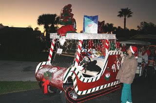 golf+cart+decorating+ideas | Retirement Rocks: 2007 Christmas Golf Cart Parade Atv Christmas Parade Ideas, Christmas Golf Cart, Golf Cart Parade, Christmas Floats, Golf Cart Decorations, Halloween Golf, Christmas Car Decorations, Christmas Parade Floats, Halloween Garage