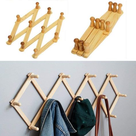 Mug Wall Rack, Coffee Mug Wall Rack, Wooden Wall Hanger, Peg Rack, Trend Products, Bag Rack, Unique Furniture Design, Wooden Bag, Bag Hanger