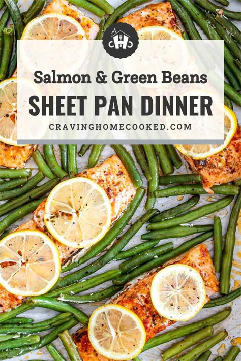 Super easy Salmon and Green Beans Sheet Pan Dinner ready in just 25 minutes from start to finish. Perfect weeknight dinner. #salmon #greenbeans #sheetpandinner #recipe Sheet Pan Salmon Potatoes Green Beans, Salmon And Green Beans Baked, Sheet Pan Dinners Green Beans, Sheet Pan Salmon And Green Beans, Salmon Rice Green Beans, Fish And Green Beans, Salmon Green Beans Sheet Pan, Sheet Pan Meals Fish, Salmon And Green Beans Sheet Pan