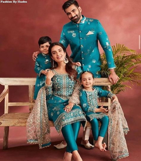 Family Matching Dresses Designing Ideas family matching outfits design idea Indian in Pakistan Actor Photo Dress Ideas, Family Photo Dress, Ethnic Wear For Boys, Family Clothing Sets, Wedding Matching Outfits, Mom And Son Outfits, Mom Daughter Matching Dresses, Mother Daughter Dresses, Son Outfits