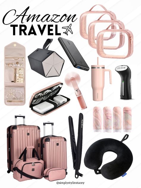 Vacation Travel Essentials Amazon, Amazon Beauty Must Haves, Travelling Essentials, Amazon Travel Must Haves, Amazon Travel Essentials, Travel Beauty Essentials, Travel Aesthetics, Lavish Lifestyle, Rose House