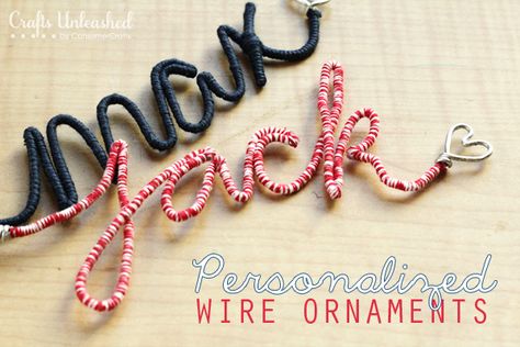 Bend wire into personalized ornaments. | 33 Adorable And Creative DIY Ornaments Inexpensive Diy Gifts, Name Ornaments, Craft Ornaments, Wire Ornaments, Wire Craft, Ornament Tutorial, Wire Crafts, Homemade Christmas, Xmas Crafts