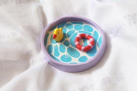 Duck Clay Tray, Clay Pool Tray, Air Dry Clay Duck, Ring Tray Clay, Diy Clay Crafts Air Dry, Clay Pond, Duck Pottery, Clay Duck, Clay Air Dry