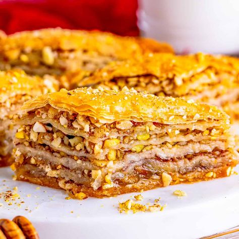 Baklava Recipe Phyllo Pastry Recipes, Best Baklava Recipe, Baklava Recipe Easy, Mini Key Lime Pies, Phyllo Pastry, Baklava Recipe, Make Ahead Desserts, Nut Recipes, Bar Cookies