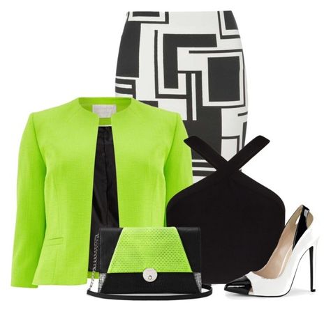 "Black, White & Lime Green" by designcat-colour ❤ liked on Polyvore featuring Dorothy Perkins, Windsmoor, BCBGMAXAZRIA, blackandwhite, limegreen and designcatcolour Lime Green Black And White Outfit, Green Black And White Outfit, Lime Clothes, Black And White Outfit, Color Combinations For Clothes, Color Psychology, Work Looks, White Outfits, Dorothy Perkins