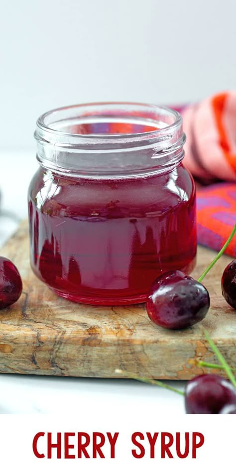 Homemade Cherry Syrup, Cherry Syrup Recipe Canning, Cherry Sauce For Chicken, Sour Cherry Juice Recipe, Cherry Canning Recipes, Cherry Pancake Syrup, Cherry Juice Recipe, Cherry Syrup Recipe, Fruit Syrup Recipe