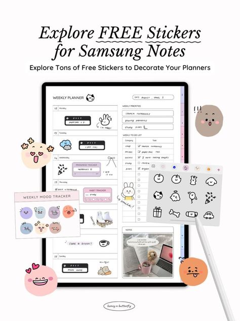 Aesthetic Samsung Notes, Samsung Notes Stickers Free, Samsung Notes Template Free, Tab Aesthetic, Fancy Planner, Notes Stickers, Free Planner Templates, Manga Wallpapers, Samsung Notes