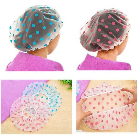 Bigger Size: The flat spread diameter of the shower cap is 32 cm/12.6 inches, which is more suitable for adults and people with medium long hair.
Better Material: Made of high-quality PE material, waterproof, dust-proof, oil-proof, thickened materials, more durable.
Three Colors: Blue, Yellow, Red, three colors of dot pattern shower cap, let you better distinguish the purpose.
Easy To Carry: Light weight, when traveling, you can fold it up and put it in a travel bag, you can use it at any time. Bath Cap, Hair Hat, Shower Caps, Hair Cover, Shower Cap, Oil Treatments, Cap Fashion, Bathroom Products, Hat For Women