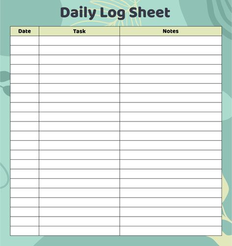 Tracking Sheets Printable, Daily Log Templates, Food Log Printable, Accounting Templates, Printable Password Log, Food Diary Template, Diary Template, Daily Progress, Skin Face Mask