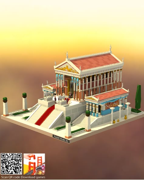 Minecraft Rome Builds, Minecraft Greek Temple Ideas, Roman Architecture Minecraft, Greek Architecture Minecraft, Ancient Greece Minecraft, Greek Temple Minecraft, Minecraft Greek Temple, Minecraft Roman Builds, Greek Minecraft Builds