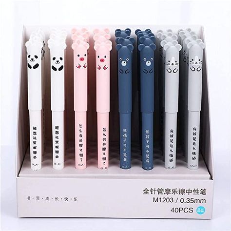 Pens For Bullet Journaling, Erasable Pen, Bear Panda, Erasable Gel Pens, School Pens, Kawaii Pens, School Writing, Gel Pens Set, Gel Ink Pens