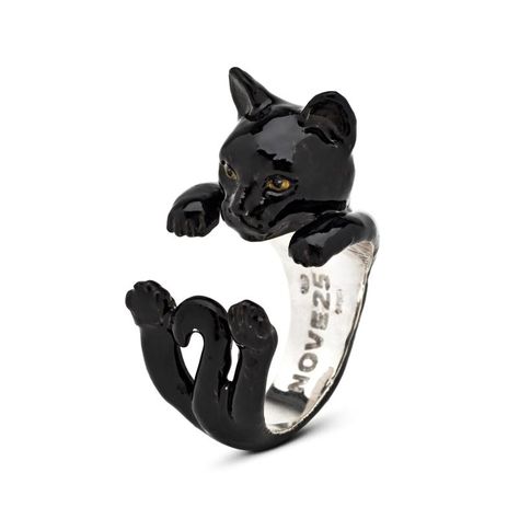 Silver Cat Ring, Hug Ring, Enamel Rings, Enamel Jewellery, Silver Wrap Ring, Rings Accessories, Cat Ring, Silver Cat, Wrap Ring