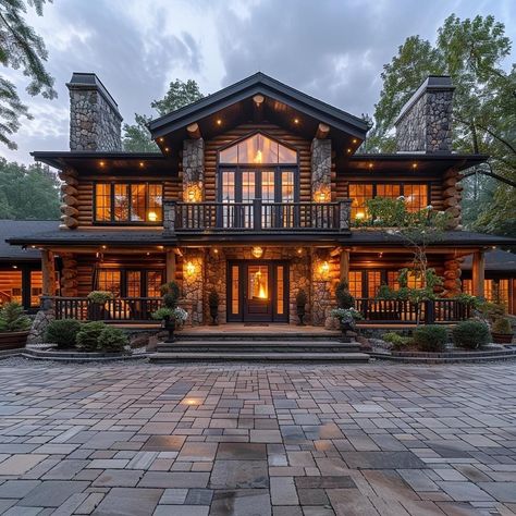 Log Cabins Exterior, Mountain Dream Homes, Pergola Ideas, Modern Mountain Home, Dream Life House, Store Hacks, Dollar Store Hacks, Ranch Style Homes, Village House Design