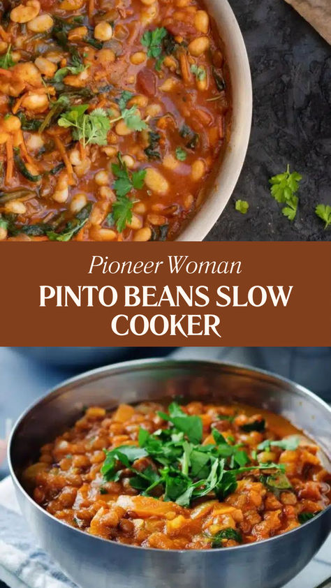 Pioneer Woman Pinto Beans Slow Cooker Spicy Pinto Beans In The Crock Pot, Dry Beans In Crockpot Recipes, Pioneer Woman Pinto Beans, Pioneer Woman Beans, Vegetarian Pinto Beans, How To Cook Beans In A Crockpot, Pot Of Beans On The Stove, Best Pinto Beans In The Crock Pot, Pinto Beans Crockpot Recipes