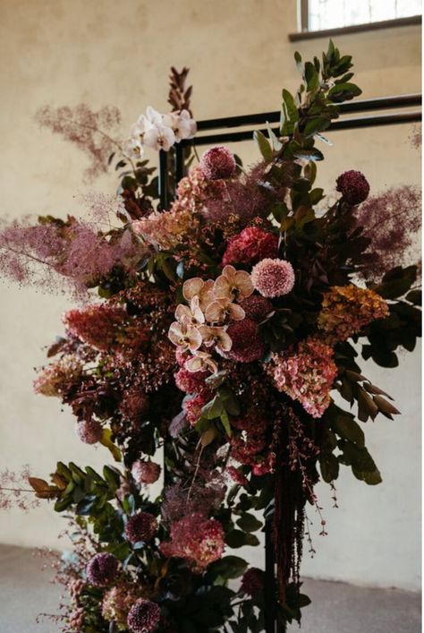 Moody Wedding Flowers, Stones Of The Yarra Valley, Burgundy Wedding Flowers, Yarra Valley Wedding, Dark Wedding Theme, Wedding Arbour, Dark Wedding, Yarra Valley, Dark Flowers