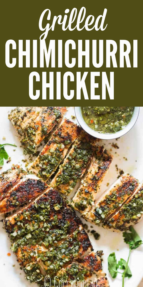 chimichurri grilled chicken Marinating Chicken, Chimichurri Chicken, Publix Recipes, Chimichurri Recipe, Chimichurri Sauce, Fast Healthy Meals, Green Sauce, Chicken Main Dishes, Juicy Chicken