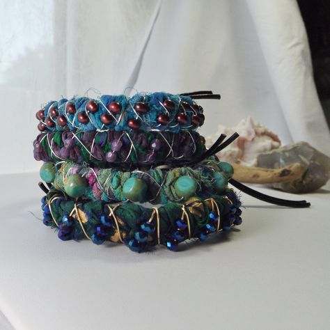 Sari Ribbon Jewelry, Silk Ribbon Jewelry, Arrowhead Jewelry, Cuff Bracelets Diy, Nature Fairy, Sari Silk Ribbon, Sari Ribbon, Silk Bracelet, Boho Beautiful