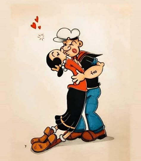 Popeye Cartoon, Popeye And Olive, Love Is Cartoon, Popeye The Sailor Man, Olive Oyl, Cartoon Couple, Looney Tunes Cartoons, Classic Cartoon Characters, Cartoon Character Pictures