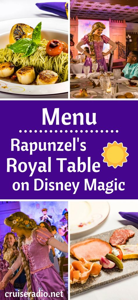 #tangled #rapunzel #dcl disney cruise line #dining #food cruise tips #restaurant #rapunzel #royal #disneymagic disney magic ship #ship #eat #miami #florida #disneycruise Disney Cruise Line Recipes, Disney Dining 2023, Character Dining At Disney World 2023, Must Eat Restaurants At Disney World, Disney Fantasy Cruise Ship Restaurants, Disney Magic Cruise Ship, Disney Magic Cruise, Royal Table, Disney Cruises