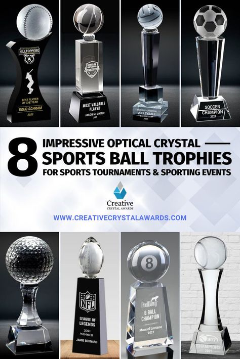 Personalized crystal sports ball trophies engraved crystal sports ball awards custom sports trophies sports tournament trophies glass sports tournament awards Sports Trophy, Sport Rack, Sports Trophies, Football Awards, Award Ideas, Crystal Awards, Sports Center, Trophy Design, Sports Awards