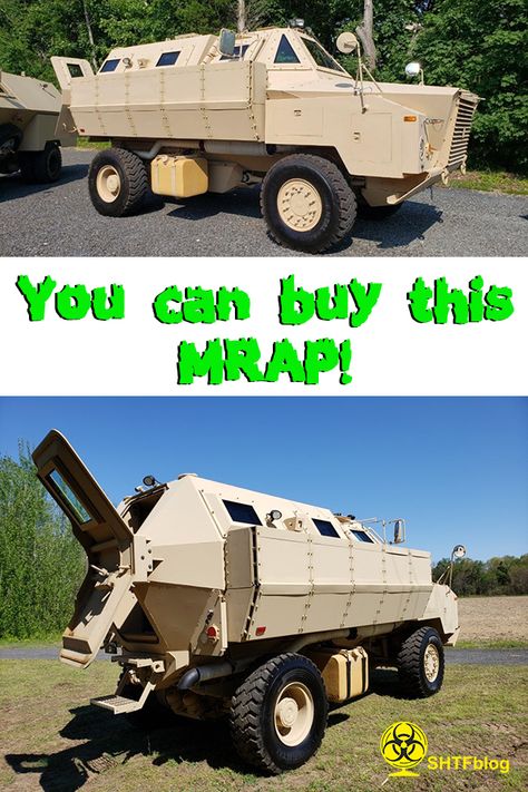 Ever dream of owning your own civilian MRAP bug out vehicle? You can with these Grizzly Armored Personnel Carriers (APC) from Bulletproof-It. These are the ultimate bug out vehicles or overlanding vehicles. #bugout #buggingout #prepper #mrap Best Bug Out Vehicle, Bug Out Jeep Wrangler, Bugout Truck, Bug Out Truck, Bug Out Vehicle 4x4, Zombie Apocalypse Vehicle Trucks, Overlanding Vehicles, Army Surplus Vehicles, Bug Out Trailer