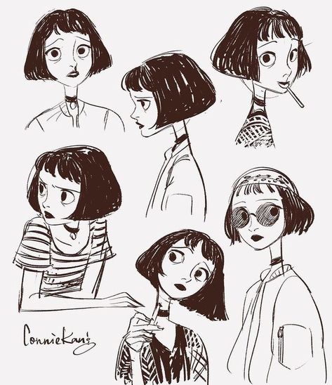 Cartoon Reference Face, Leon The Professional Fanart, Sketches Of Cartoon People, Artist And Art, Cartoon Characters Poses, Character Design Artist, Animation Styles Inspiration, Professional Character Design, Illustration Art Style Inspiration