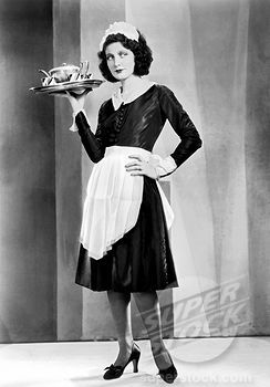 1920 waitress | ... 1920. A waitress with a serving tray, possibly in a silent movie 1920 Maid Uniform, 1920s Waitress Outfit, 1920s Maid Uniform, 1920s Waitress, French Waitress, Waitress Hairstyles, Clue Costume, Waiter Outfit, Drowsy Chaperone