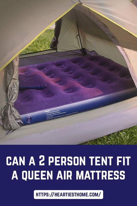 You can fit double or twin air mattresses in a 2-person tent but the tent walls will be touching the mattress. It will be more than a close fit. Tent Hacks, Twin Air Mattress, 2 Person Tent, Air Mattresses, Air Mattress, Pop Up Tent, Outdoor Bed, Toddler Bed, Tent