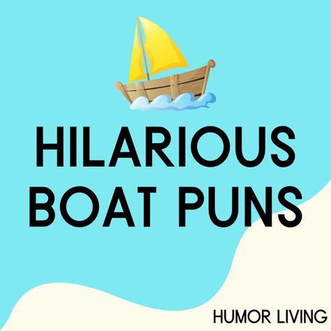 Boats are excellent for a fun time on the water or transportation. Next time you see or ride one, remember funny boat puns for a good laugh. Few things can beat sailing or boating on a sunny day. Funny Boat Quotes Humor, Sailing Memes Funny, Sailing Quotes Funny, Boating Sayings, Funny Boat Quotes, Boat Sayings, Yacht Quote, Boat Puns, Boat Captions