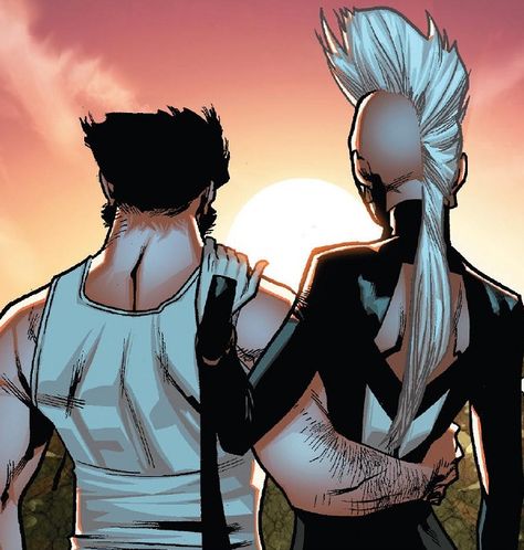 Logan and Ororo Kid from Wolverine and the X-Men Vol 2 Ororo X Logan, Logan Xmen, Wolverine And Storm, Marvel Ships, Xmen Comics, Marvel Couples, Men Stuff, Marvel Characters Art, Logan Wolverine